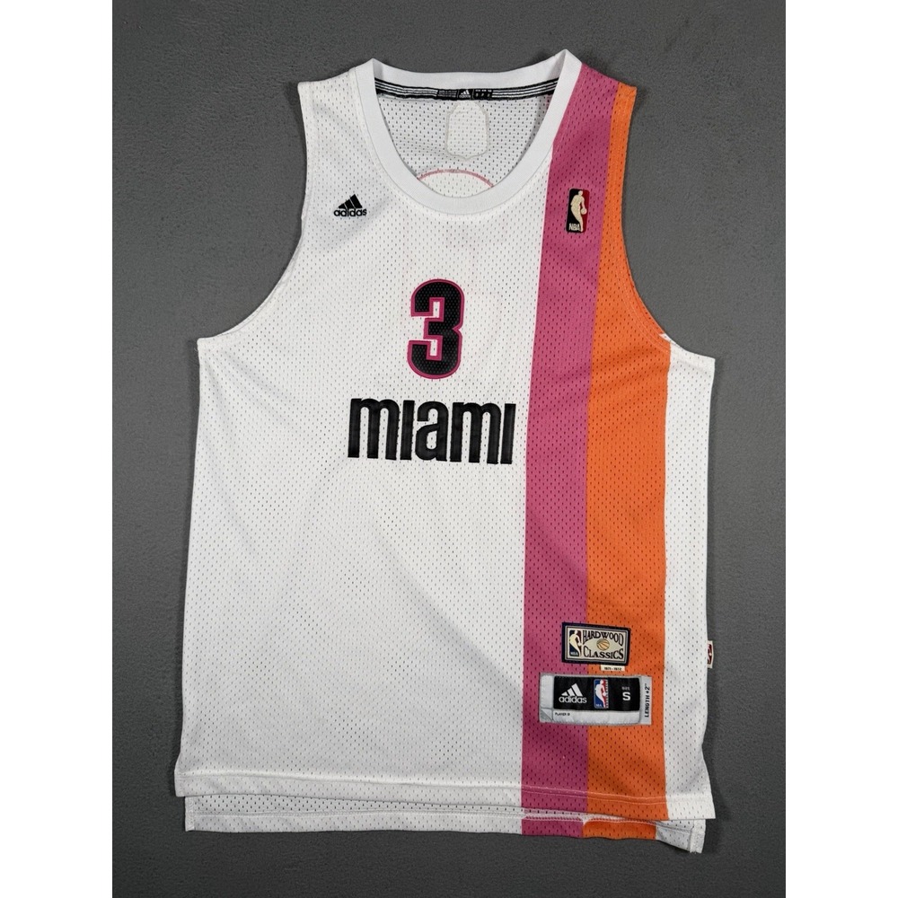 Adidas Miami Heat Dwyane Wade Floridians ABA Throwback Jersey Mens S White
